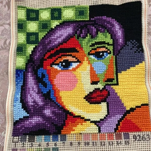 NEW large Picasso inspired hand sewn wall art